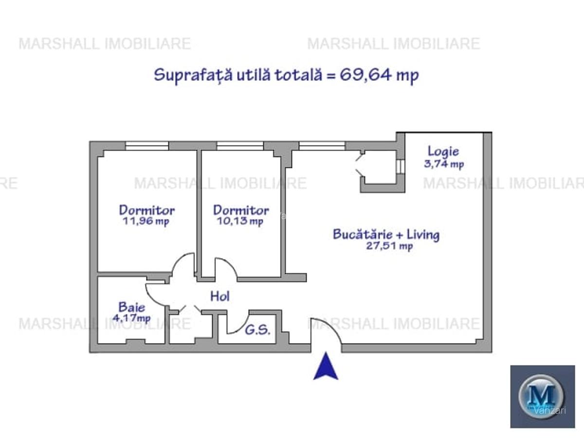 Apartament 3 camere de vanzare, zona Ultracentral, 69.64 mp #16585 - 11