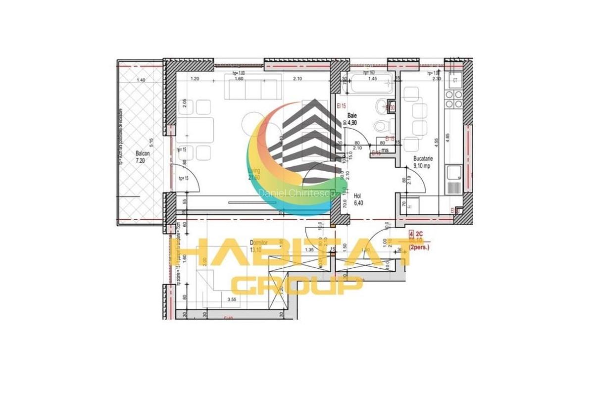 Apartament 2 Camere Decomandat Sector 4 Grand Arena 62.3Mp - 2