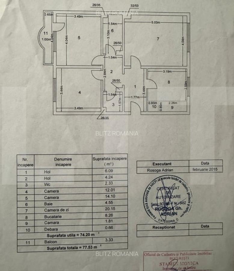 Apartament cu 3 camere, 79,5 mp, spatios, zona Lujerului – metrou aproape - 17