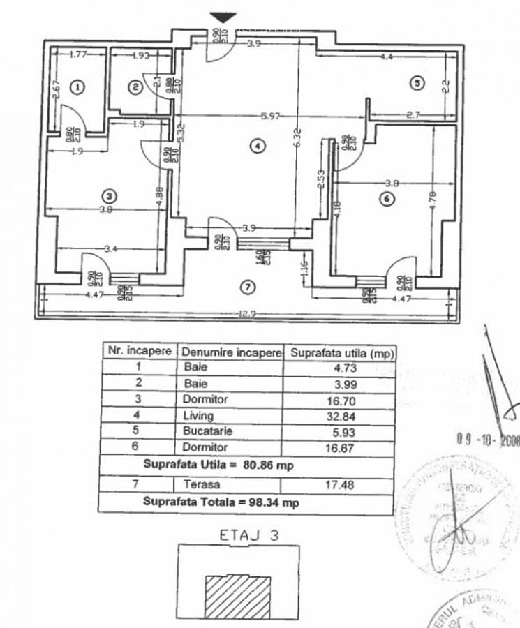 Apartament cu 3 camere semidecomandat în Clăbucet - 13
