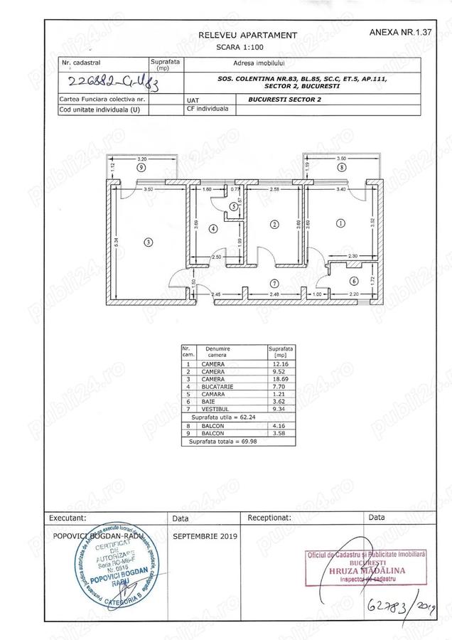 Aparament 3 camere decomandant - 1