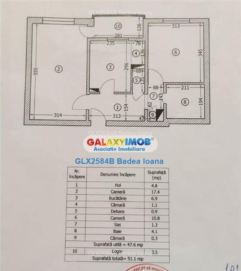 Apartament 2 camere et 2 - bloc 1985 - str. Aurel Botea - Mi - 8