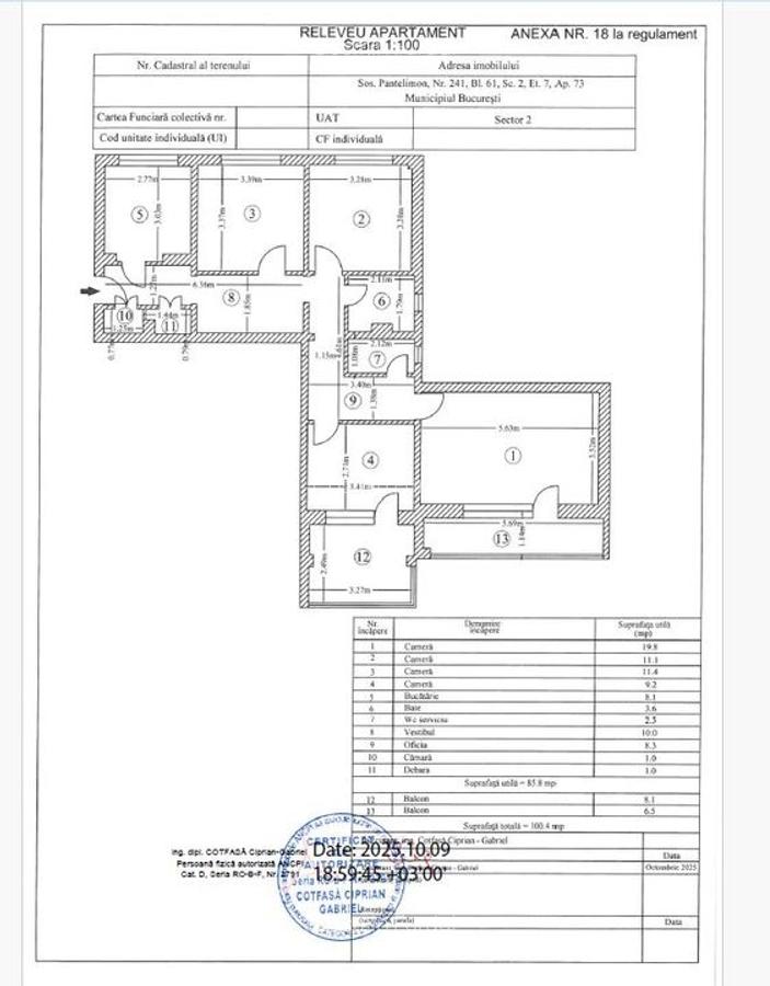 De vânzare 4 camere, spațios, 2 băi, 2 balcoane, lângă Mega Mall - 12