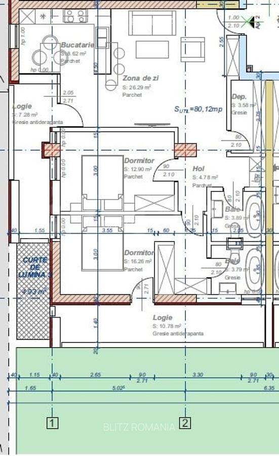 Apartament cu 3 camere, semidecomandat, 80 mp utili, zona Aradului - 2