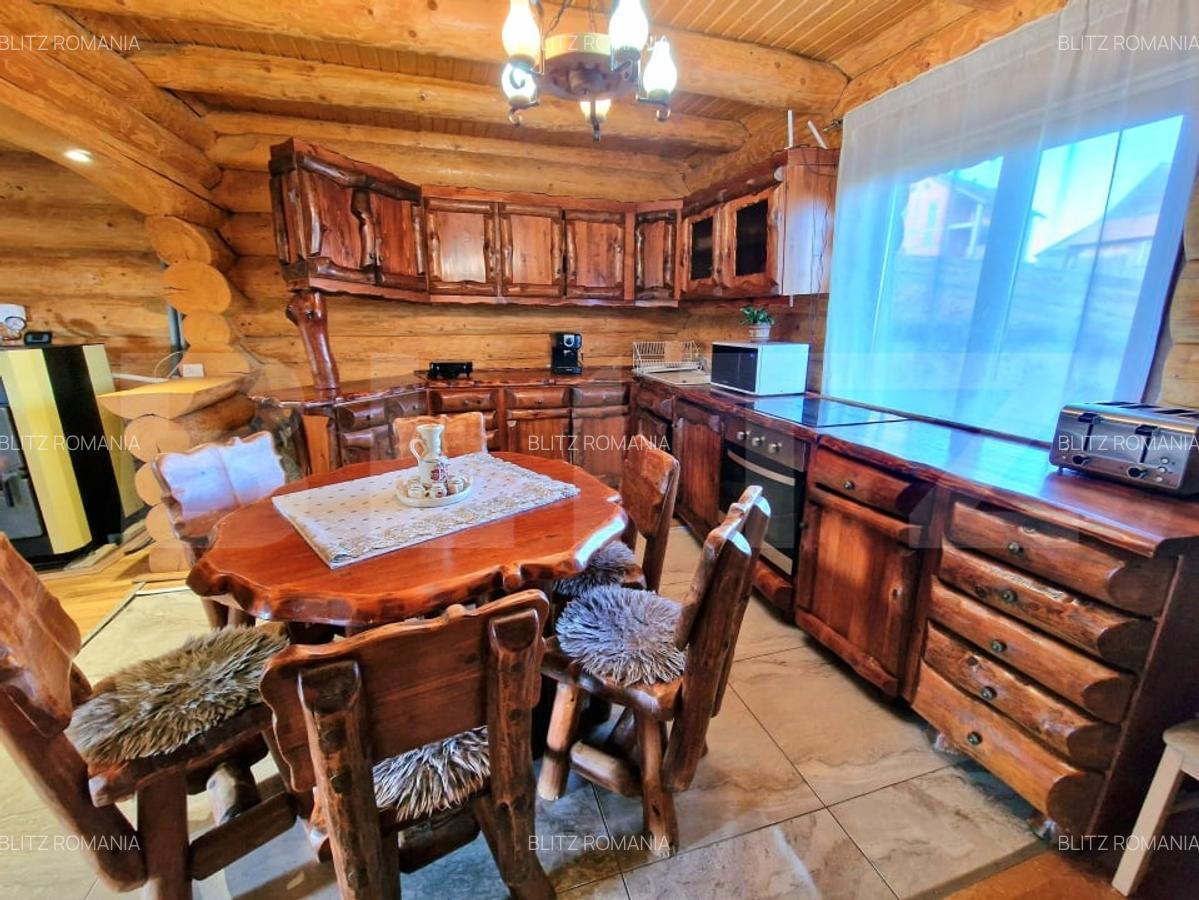 Cabana din lemn rotund, 140 mp utili, 1000mp teren - zona turistica Marisel - 3