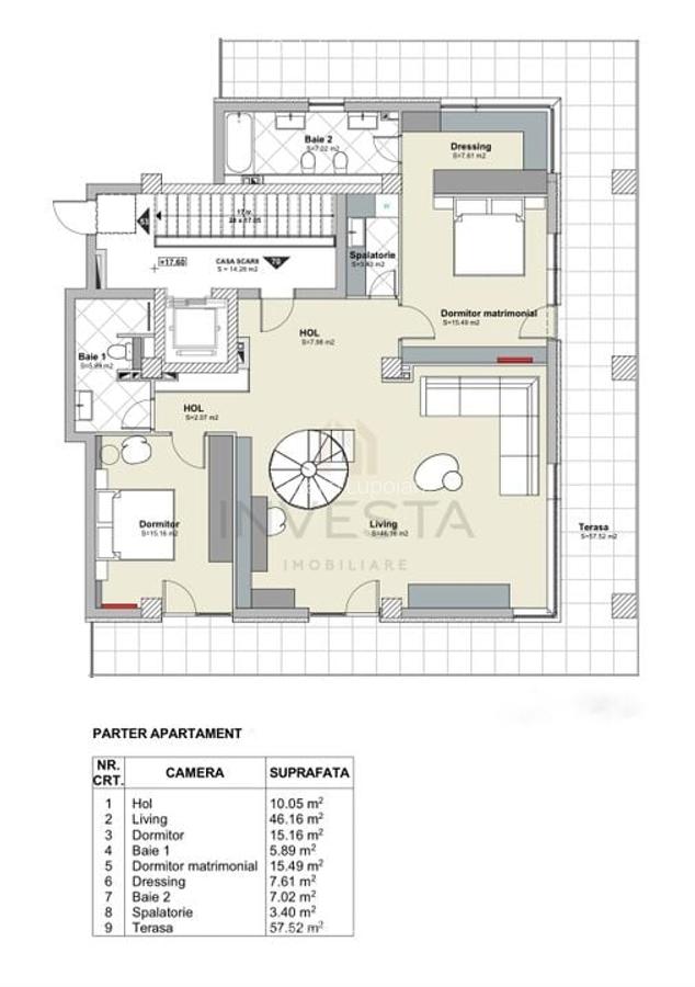 Penthouse modern de 150 mp utili! + 2 Terase de 200 mp! - 19