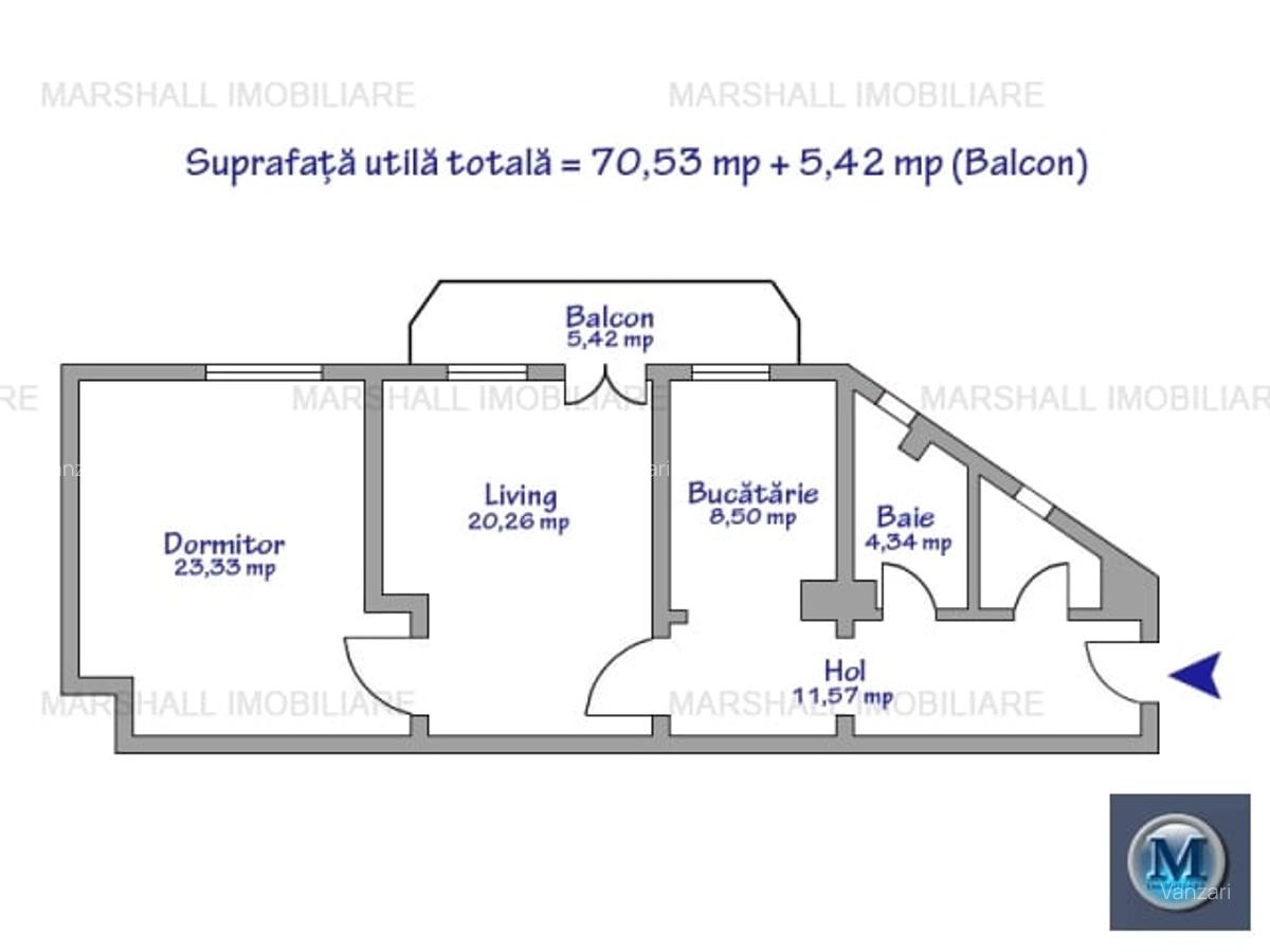Apartament 2 camere de vanzare, zona Central, 75.95 mp #16604 - 12