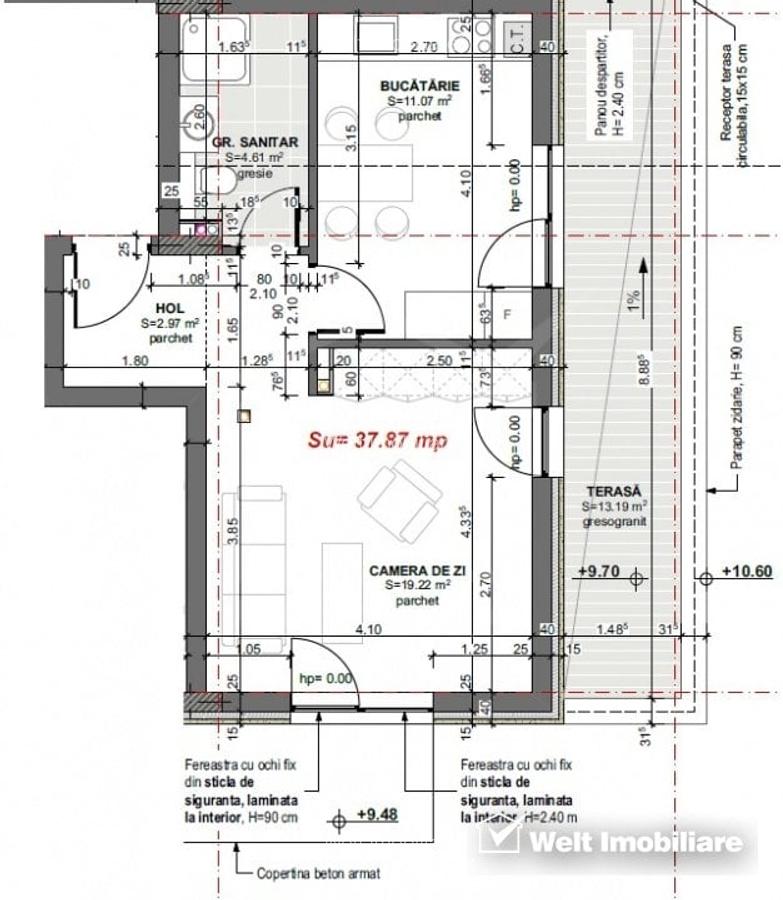Apartament 1 cam decomandat, imobil nou Apahida zona centrala - 3