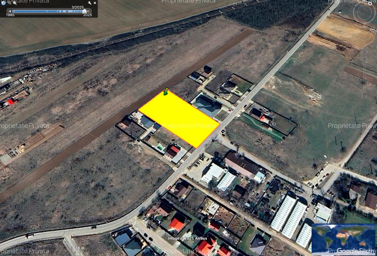 Teren 5.000 mp intravilan – Str. Aeroportului, Cârcea (Craiova) – front 52 m, P+ - 4