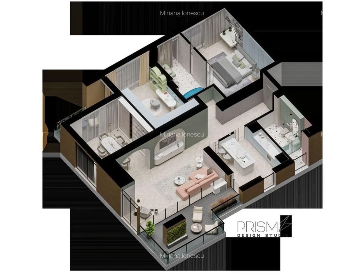 Apartament cu 3 camere semidecomandat în Central - 2