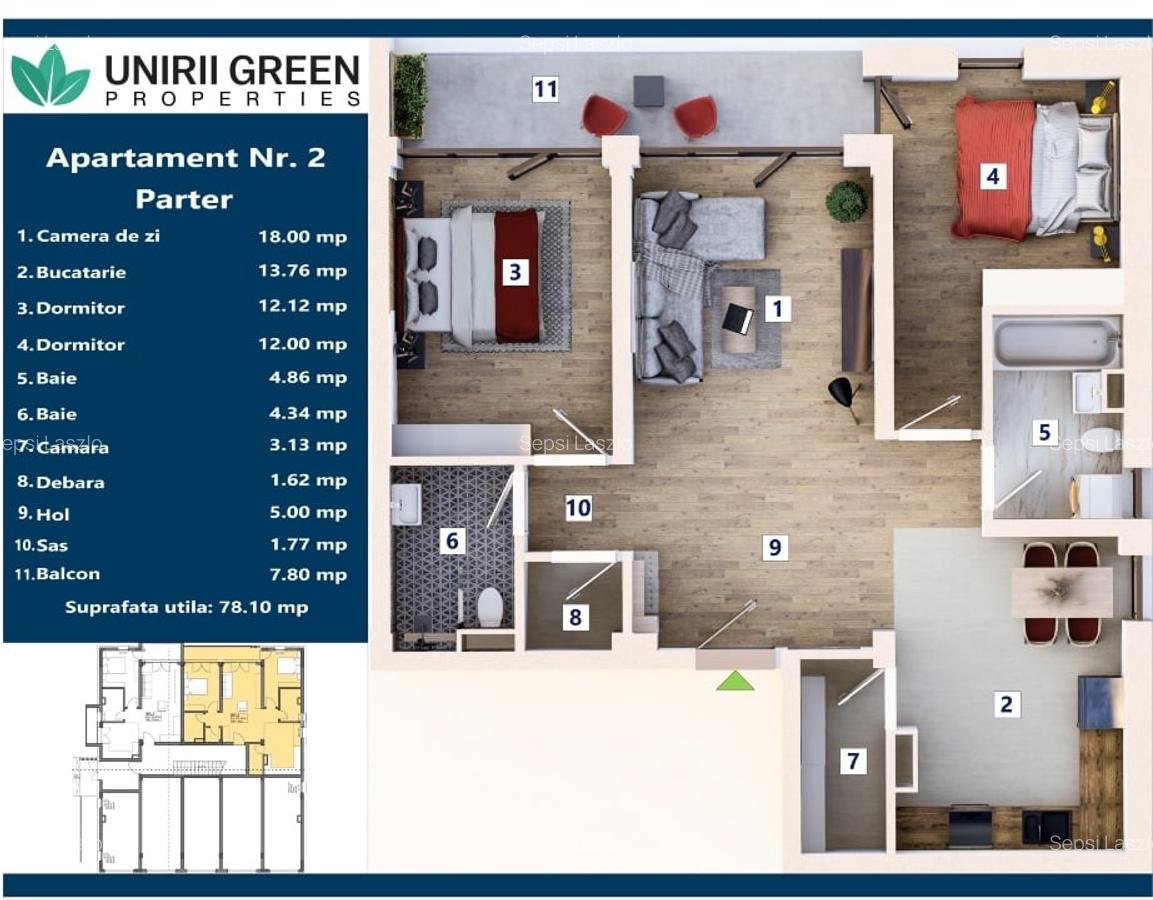 Apartamente cu 3 camere direct de la dezvoltator - 6