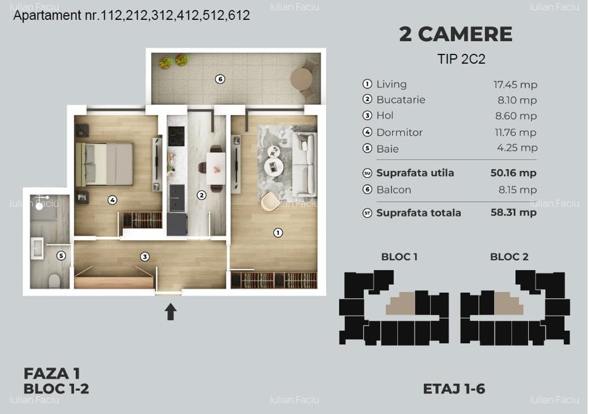 Metrou Berceni apartament 2 camere decomandat. - 2