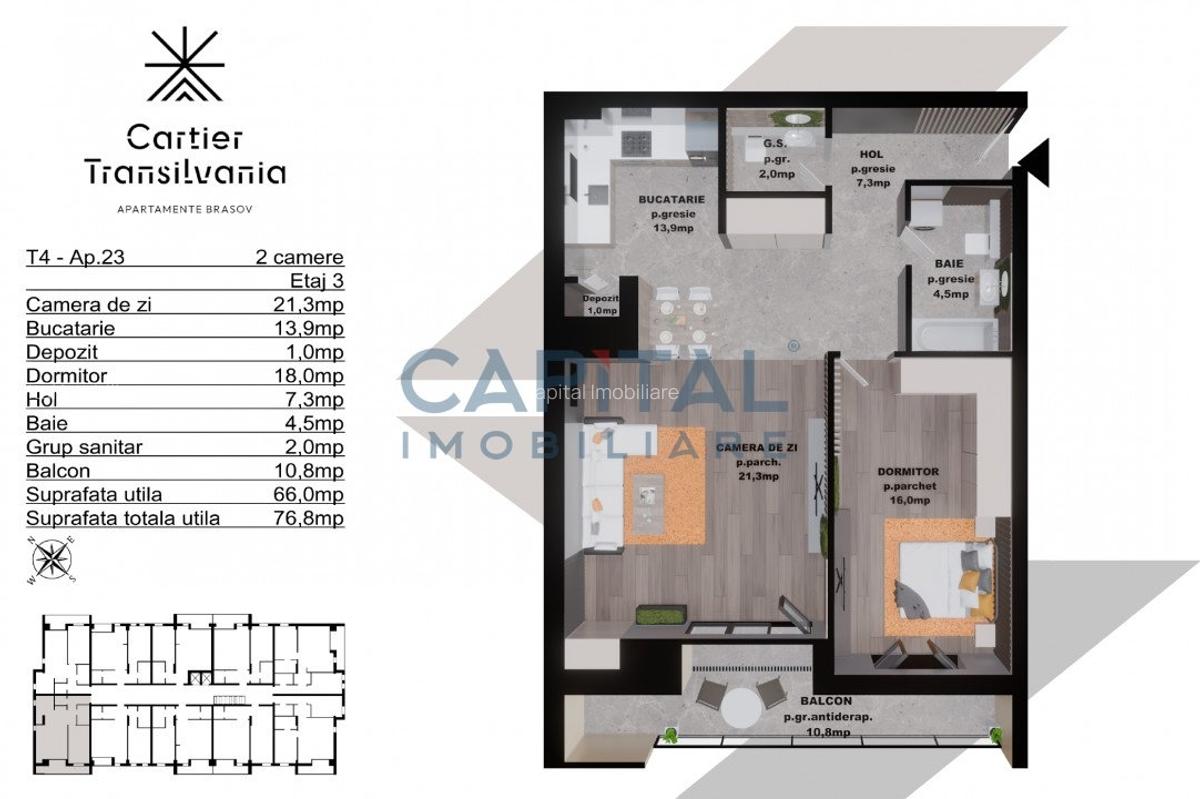 Comision 0%! Apartament 2 camere! Zona Noua - 76,80mp! - 7