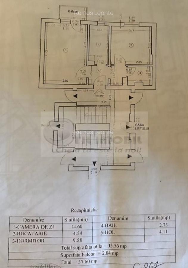 Apartament cu 2 camere, decomandat, 37.6 mp - Zimbru - 73.000 euro ! - 6