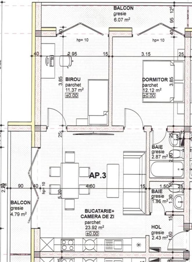 Apartament 3 camere, 2 bai,  decomandat Calea Moldovei "la cheie" - 3