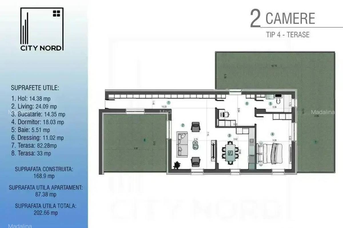 Vedere panoramica, terase de vis! Penthouse 2 camere.COM... - 7