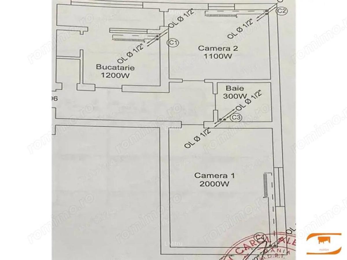 Apartament 2 camere Lipovei etaj 2 cu centrala - 5