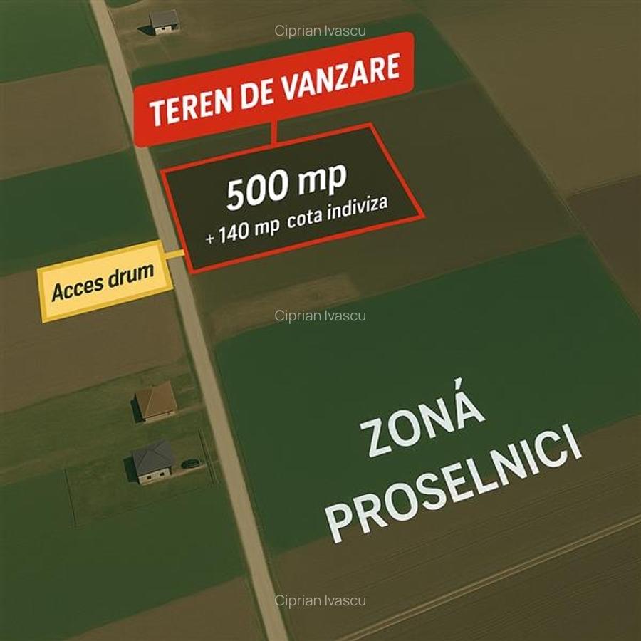 Teren intravilan, 640 mp, pentru construire  casa , UAT Miroslava - 1