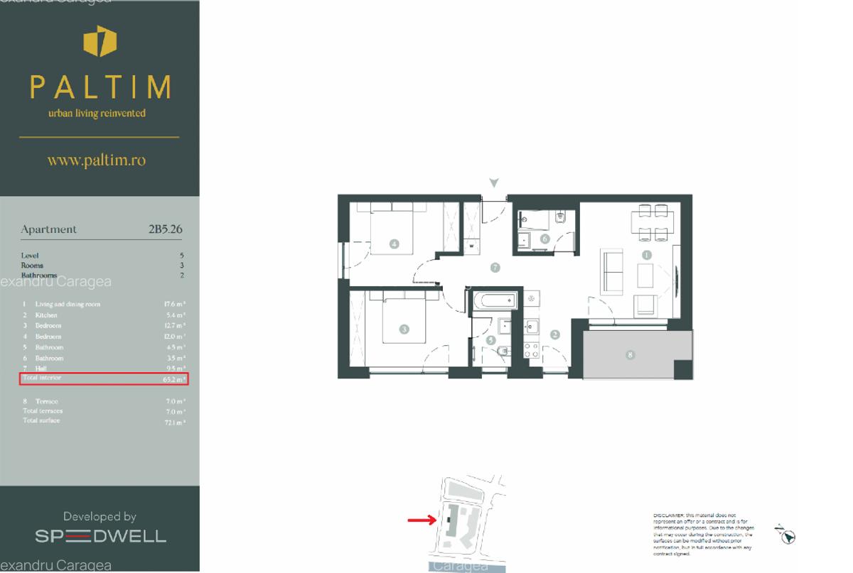 Apartament 3 camere, vedere exterioara libera, orientare Vest, Compex Paltim - 3 Apartament 3 camere, vedere exterioara libera, orientare Vest, Compex Paltim - 3
