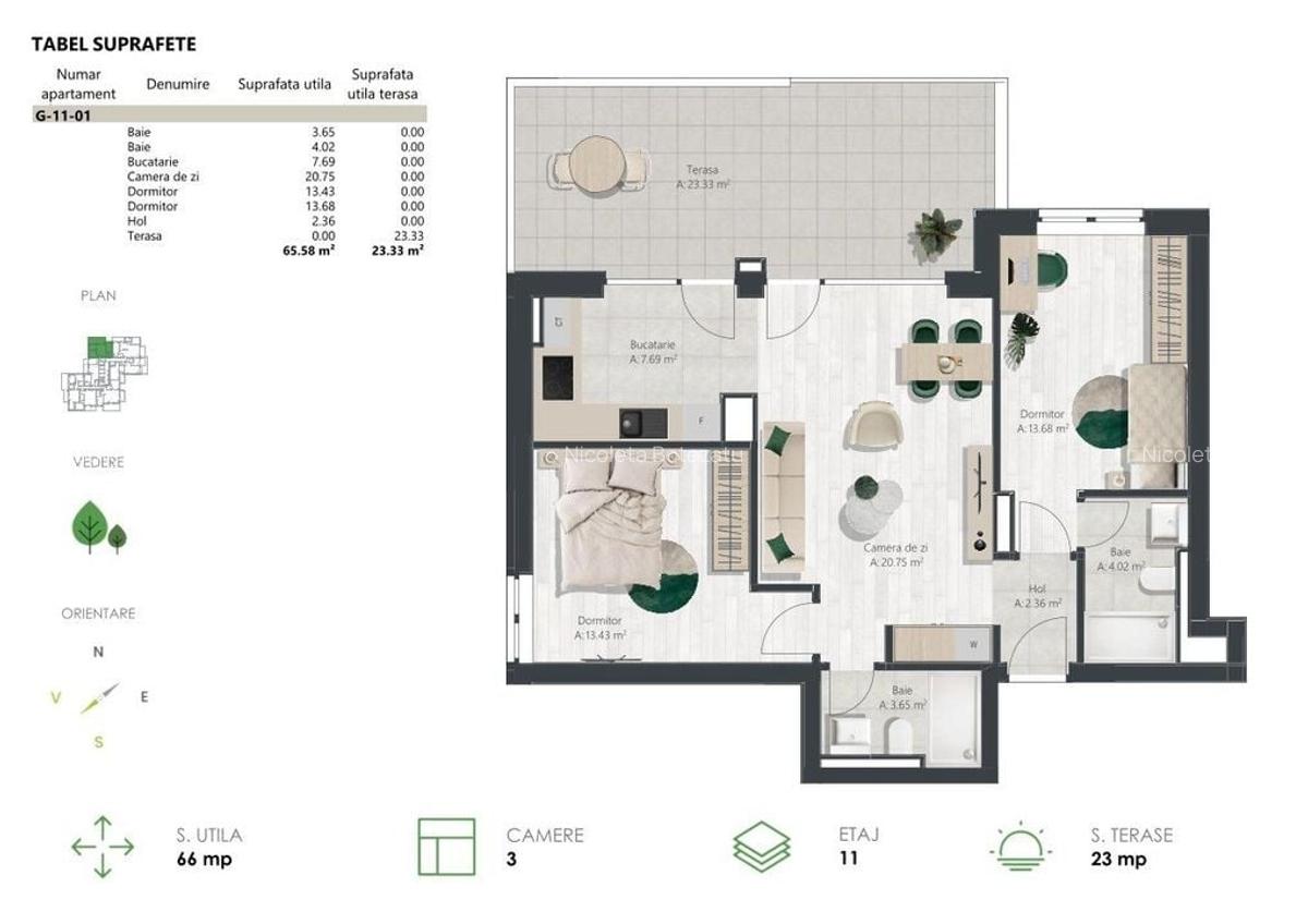 3 camere, zona de Nord, Comision 0% - 5