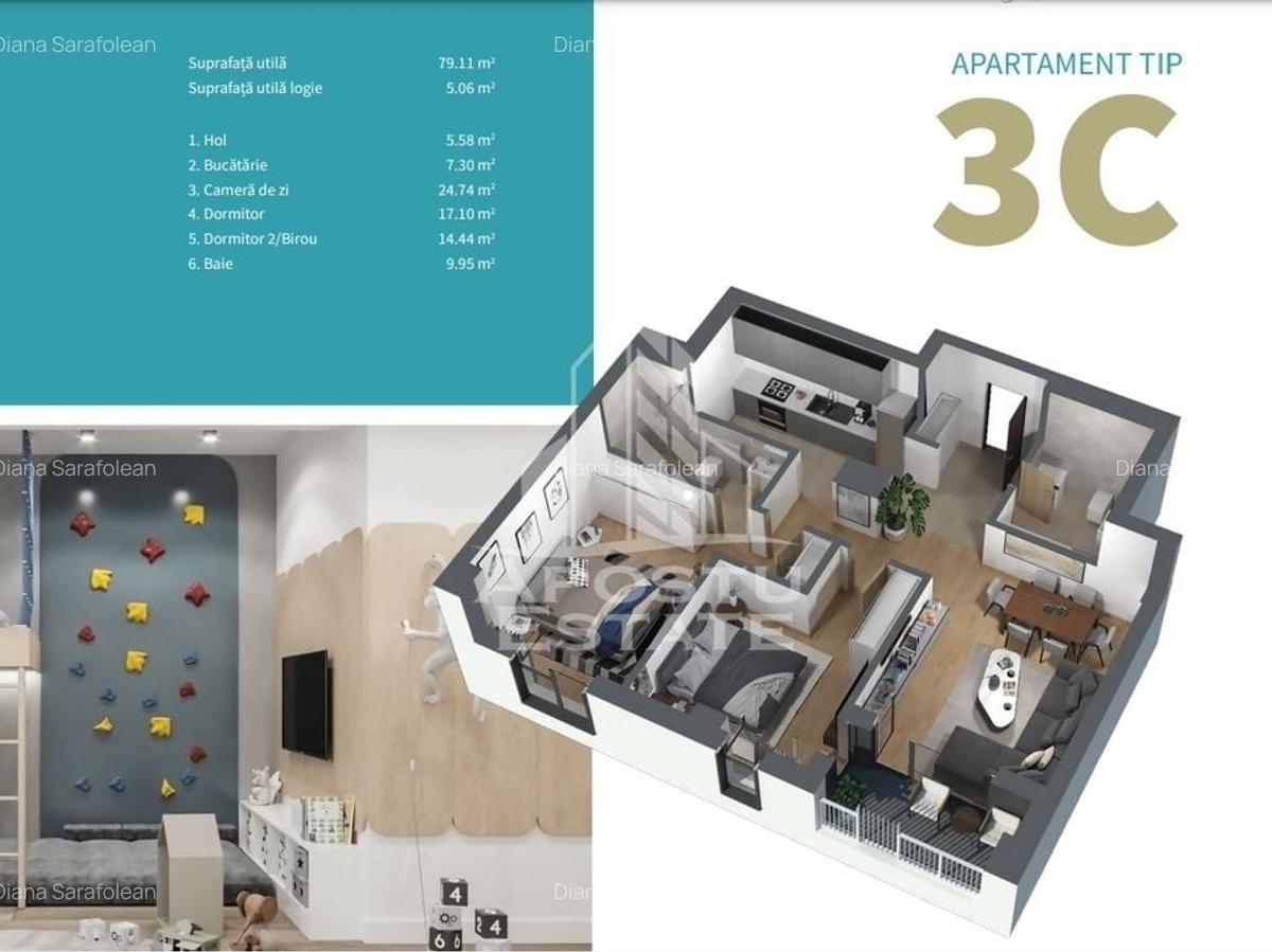 Apartament cu 3 camere decomandat în Circumvalațiunii - 2
