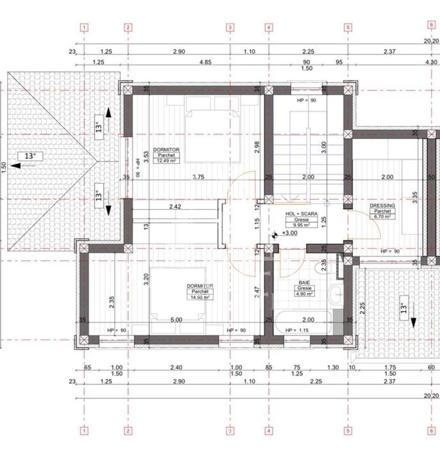 Duplex despartit prin baie si hol cu 3 dormitoare si dressing in Giroc - 17