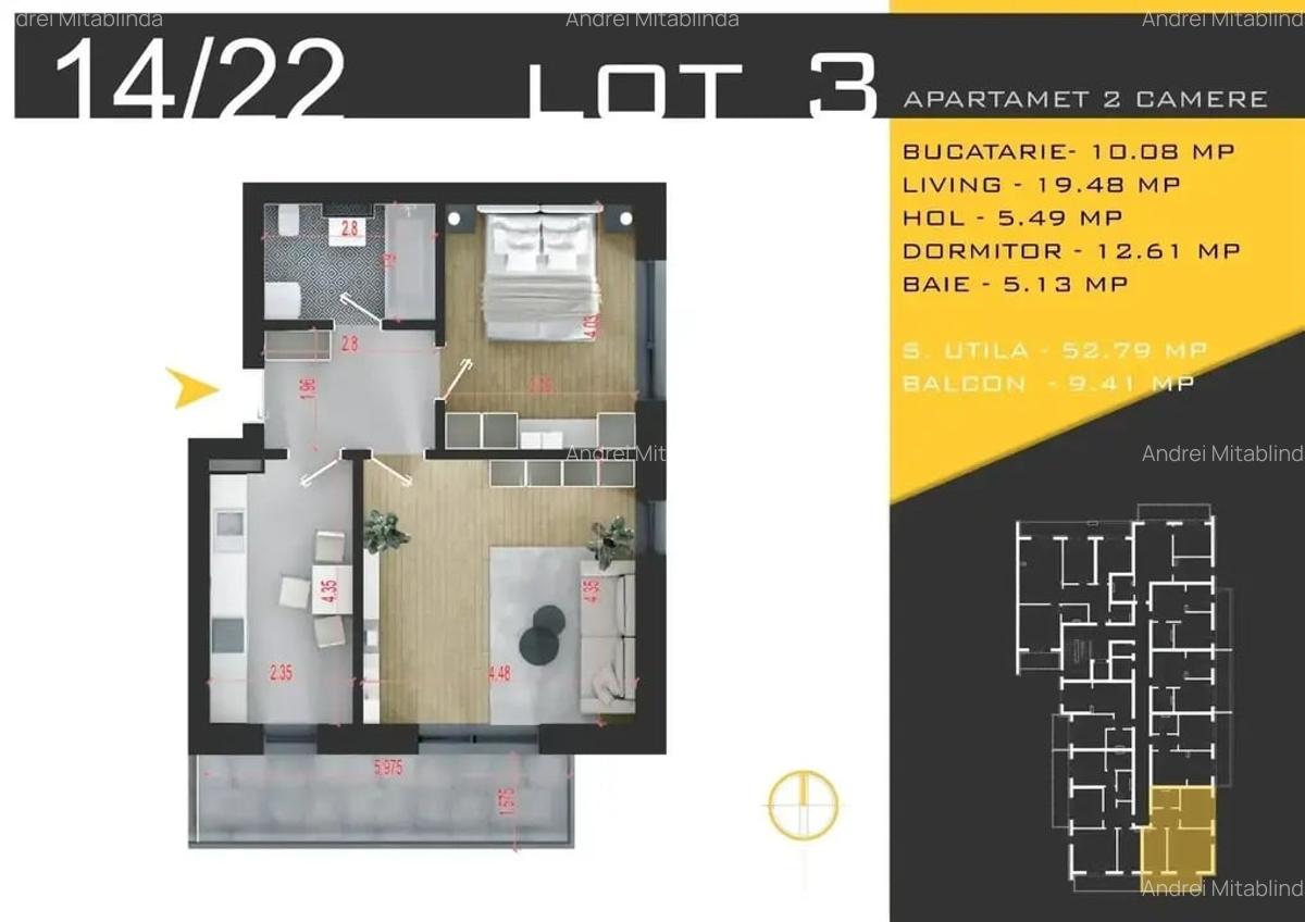 Dezvoltator | 2 Camere Decomandat Bucatarie Inchisa Centrala Termica - 2