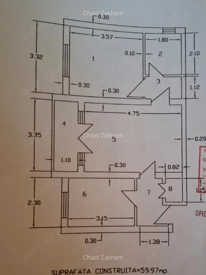 Apartament cu 2 camere, Birlad, Str.Epureanu, 60m2, 62,000 Euro - 1
