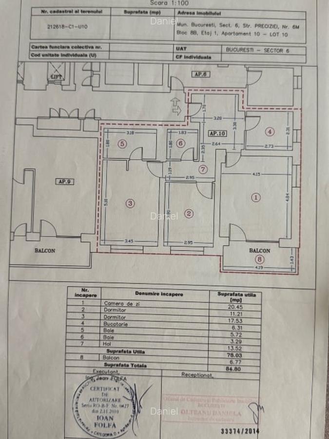 Vând apartament 3 camere. și boxă în Ten Blocks - 3