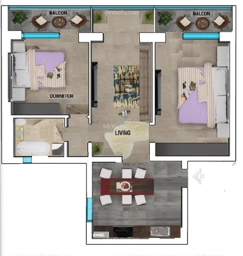 Apartament cu 3 camere semidecomandat, mobilat în Pantelimon - 25