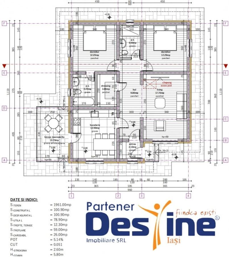 Casa plan parter 3 camere 90 mp + 500 mp teren, finisaje de calitate - 12
