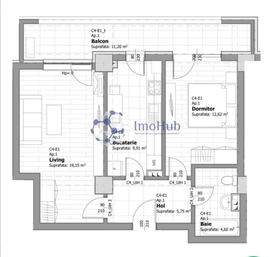 BLOC NOU! Apartament cu 2 camere, etaj 5, Tatarasi, 63mp, 88.600 euro - 7 BLOC NOU! Apartament cu 2 camere, etaj 5, Tatarasi, 63mp, 88.600 euro - 7