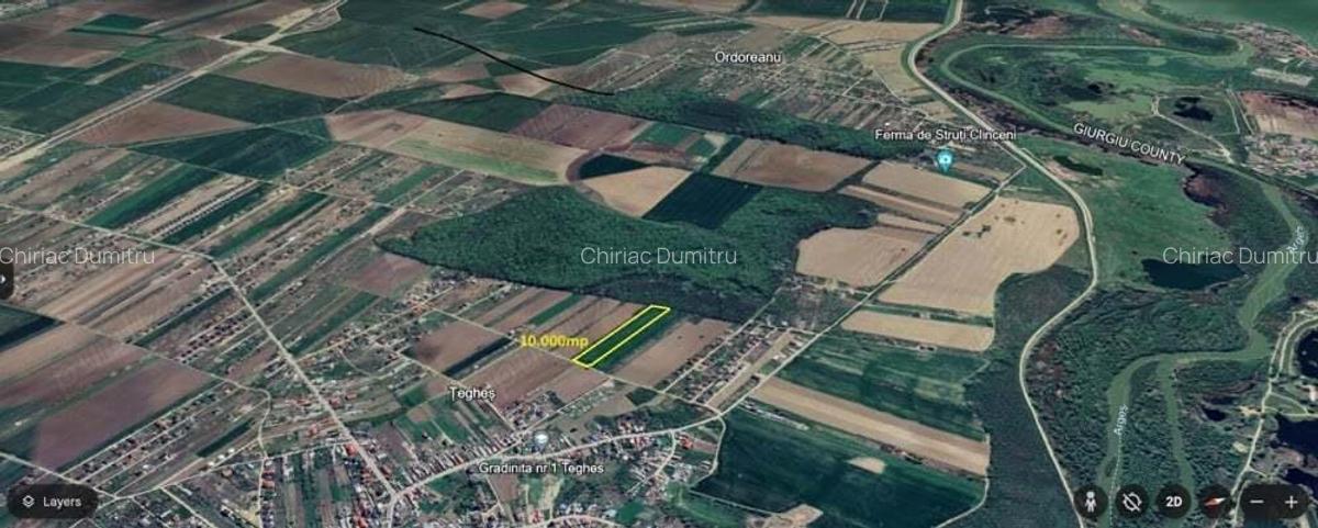 Domnesti Teghes - teren de vanzare parcelat - 10.000mp cu deschidere la padure - 2
