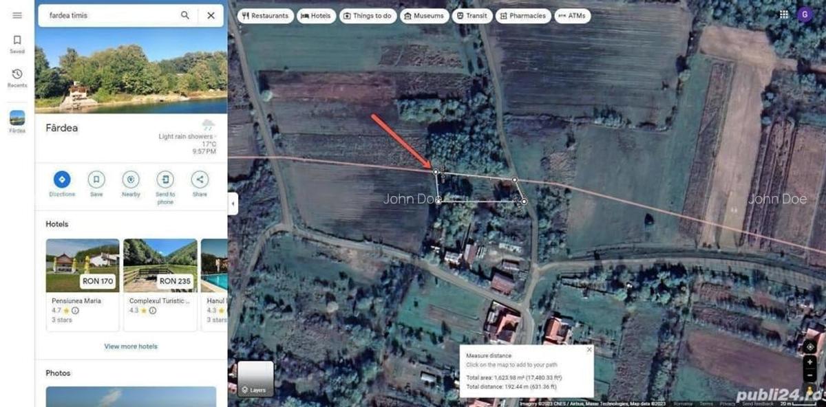 Teren de vanzare intravilan Com Fardea Jud Timis - Langa lacul Surduc - 2