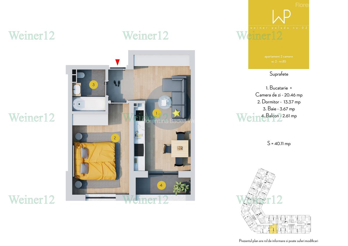 Apartament 2 camere Tip Studio Direct Dezvoltator Militari Vest Group - 2