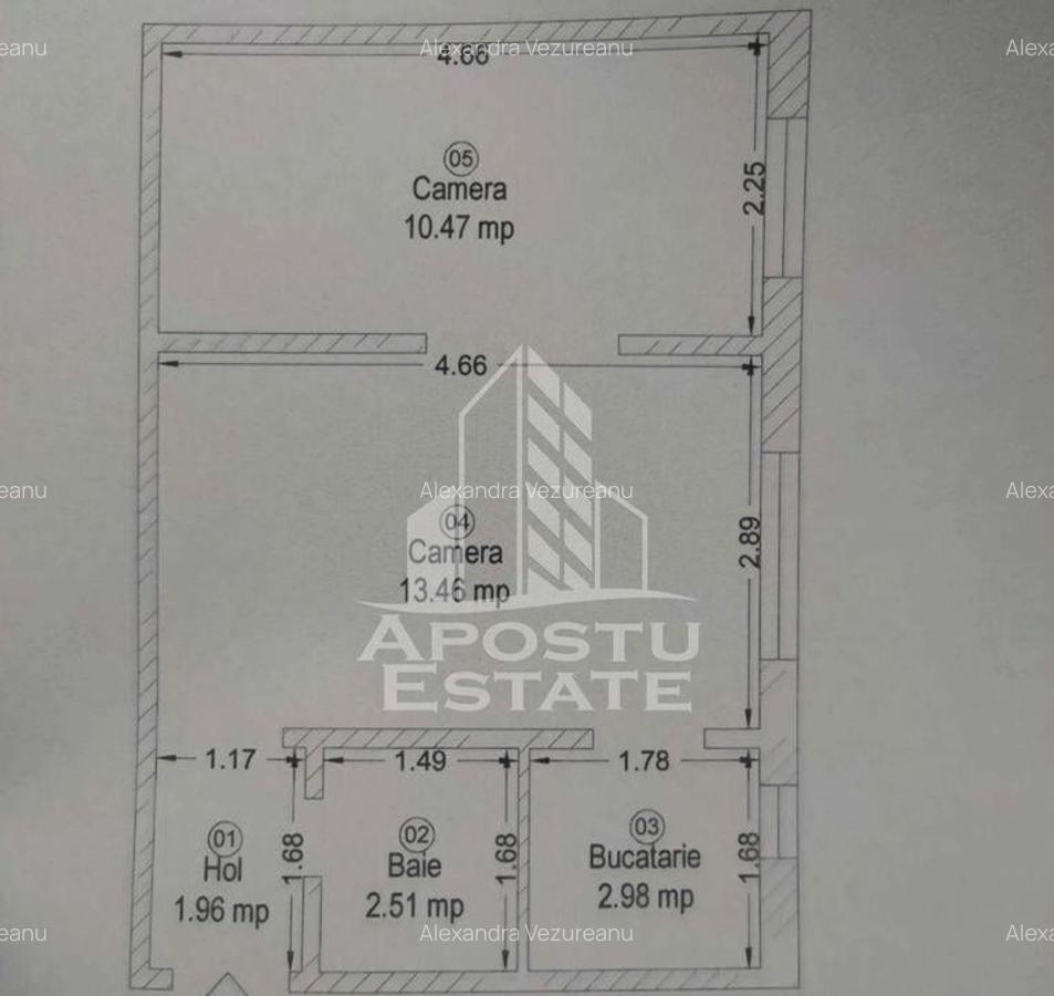 Apartament cu 2 camere, parter inalt, zona Sagului - 1