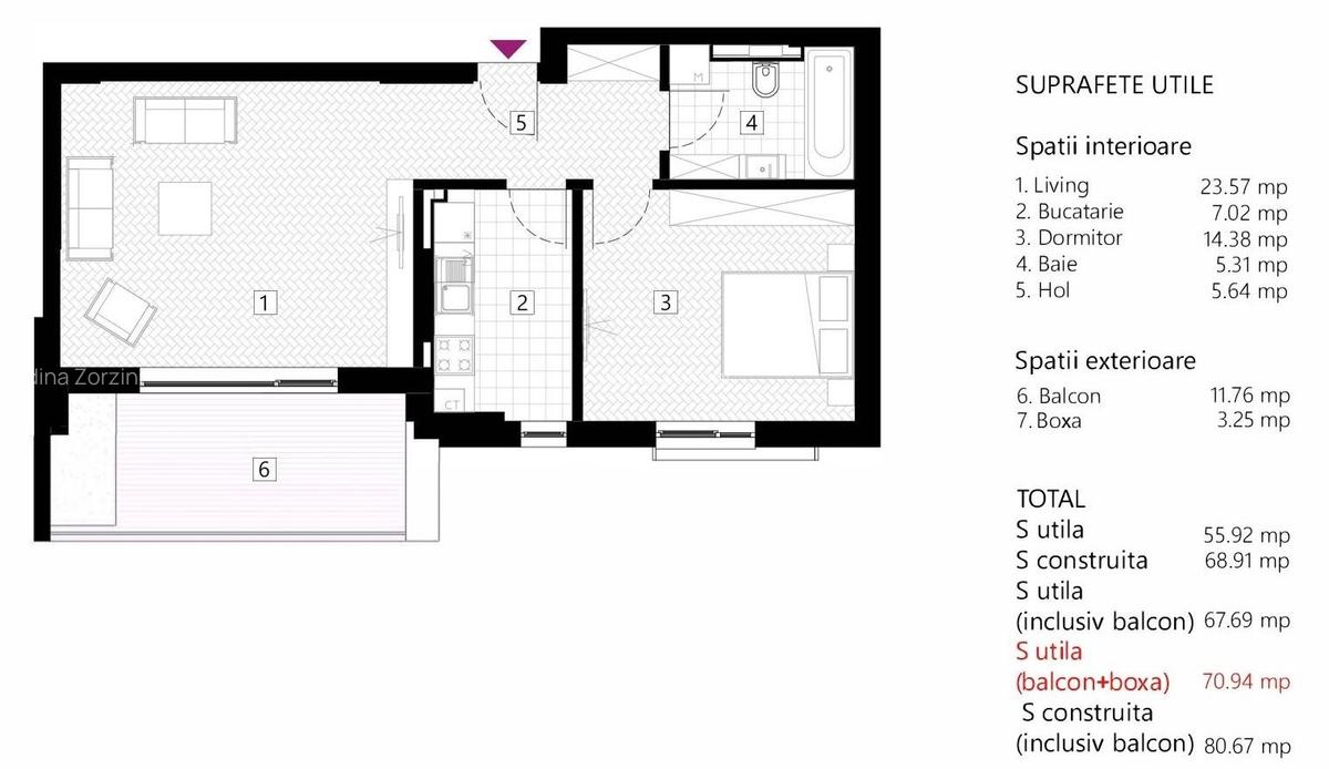 Apartament cu 2 camere decomandat în Dacia - 2