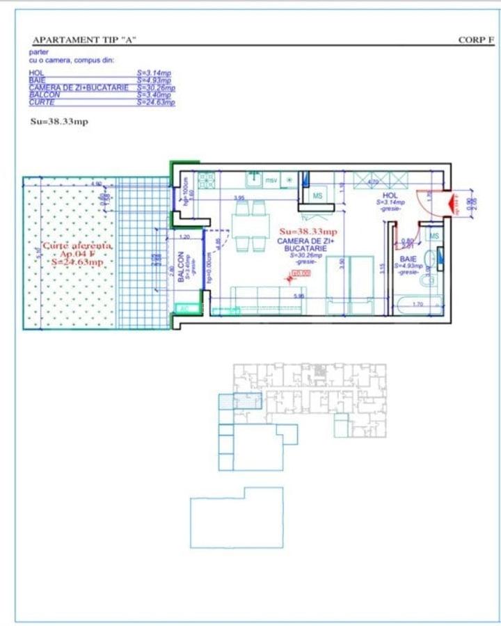 Apartament 1 camera,38 mp utili,gradina 24 mp Calea Aradului - 5