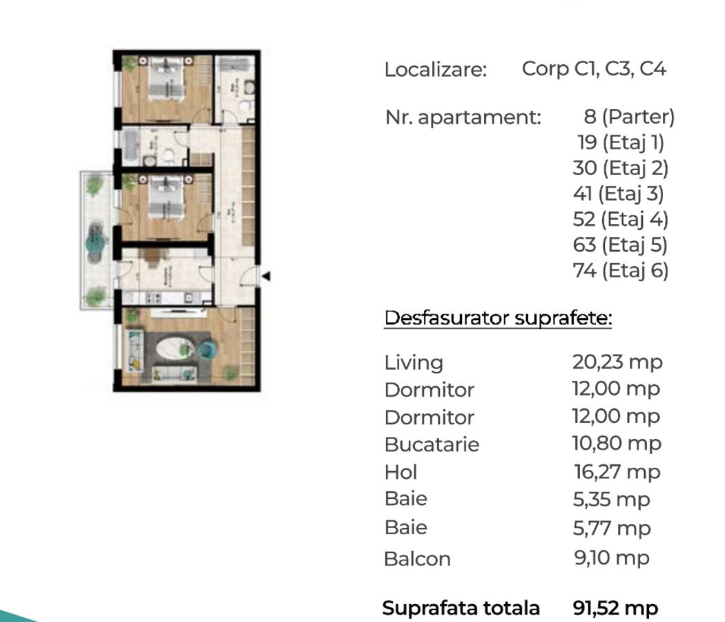 Apartament modern de 3 camere, 2 băi – la doar 7 minute de Metrou Berceni! - 11
