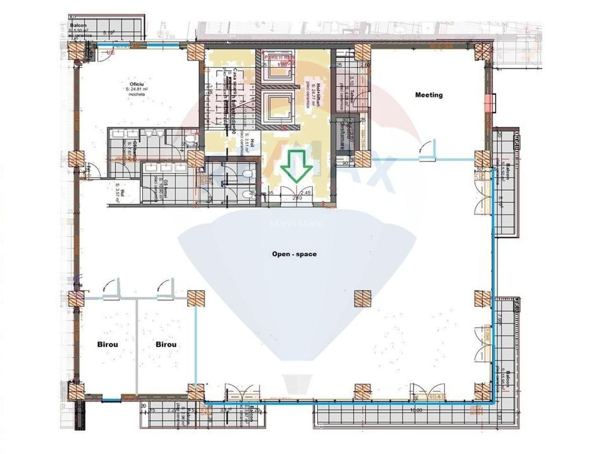 Spatiu birouri de inchiriat 280 mp Marasti. Comision 0% - 9
