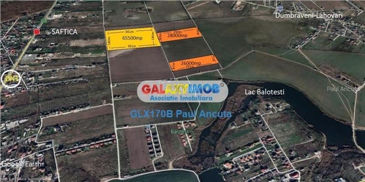 Teren Balotesti Saftica Lahovari 18200 mp rezidential - 2
