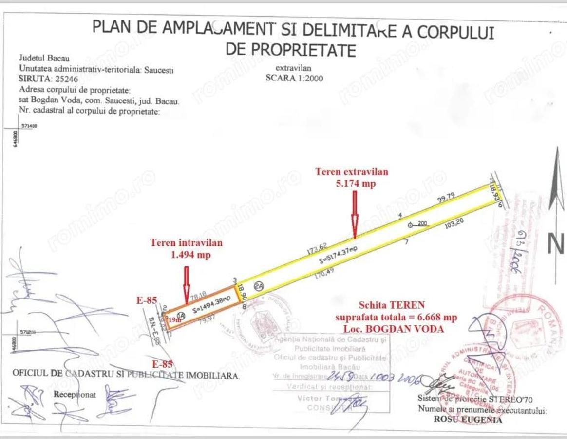 Teren 6.668 mp, de vanzare, loc. BOGDAN VODA, la E-85, com. Saucesti, jud. Bacau - 9