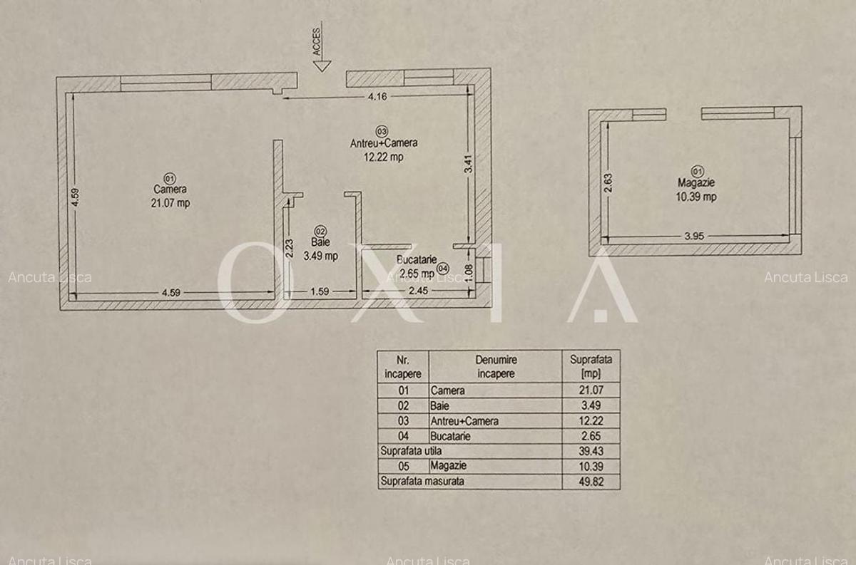 Apartament cu 2 camere semidecomandat în P-ța Maria - 11