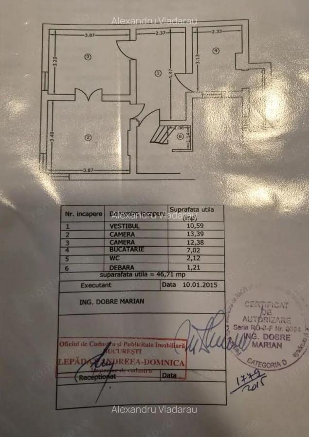 Apartament cu 2 camere 46,71 mp demisol - Unirii - Parc Carol - 7