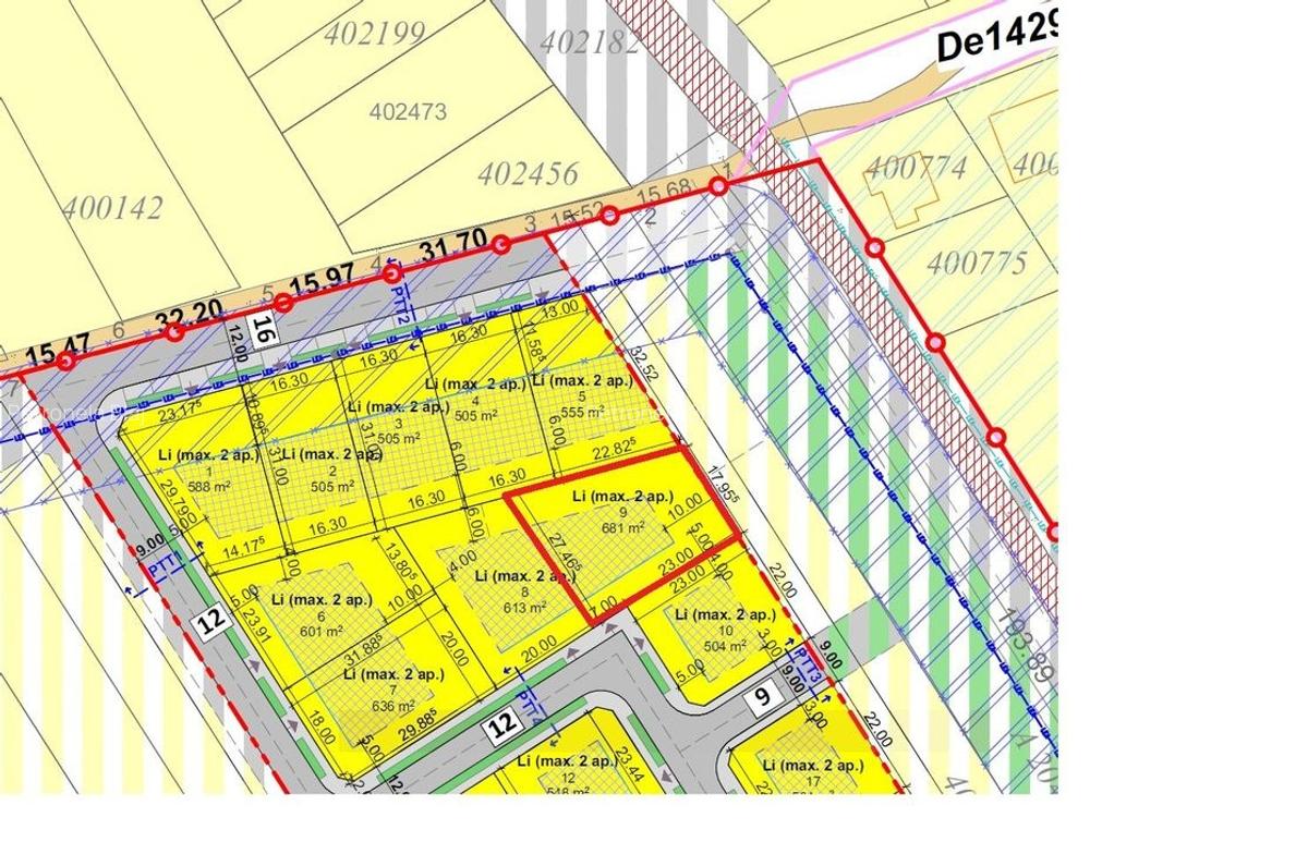 Teren de vânzare - 681 mp în Bucovăț | Utilități | 65 EUR/mp+TVA - 2