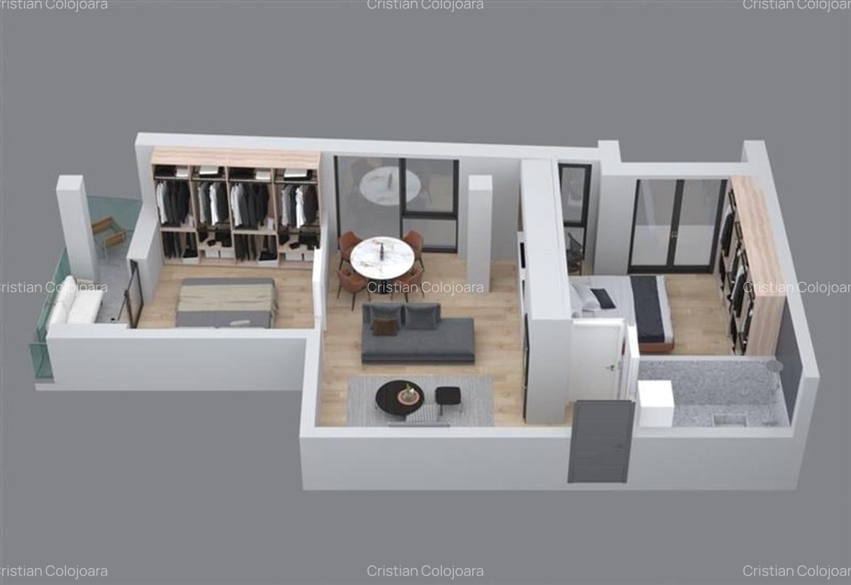 Apartament cu 3 camere decomandat în Badea Cârțan - 2