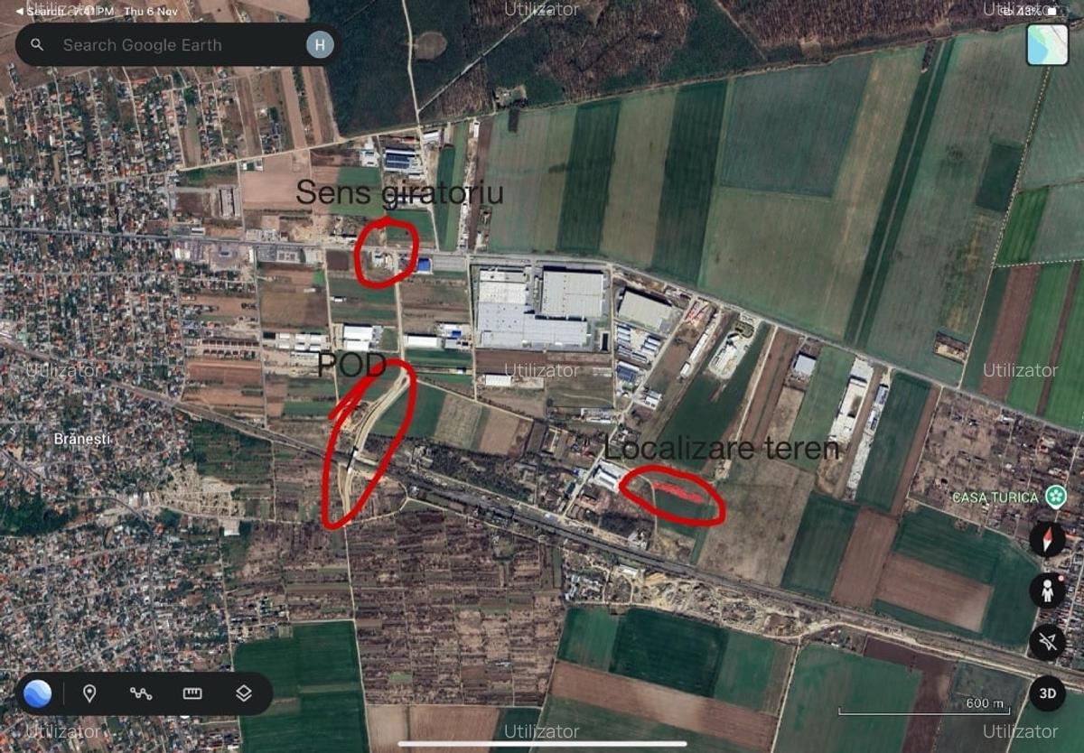 Teren de vanzare branesti, langa fabrica Makita - 4