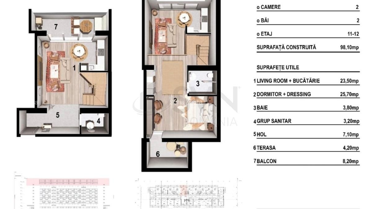 REA1024430 Apartament Duplex 3 camere NEW WORD Splaiul UNIRII - 10