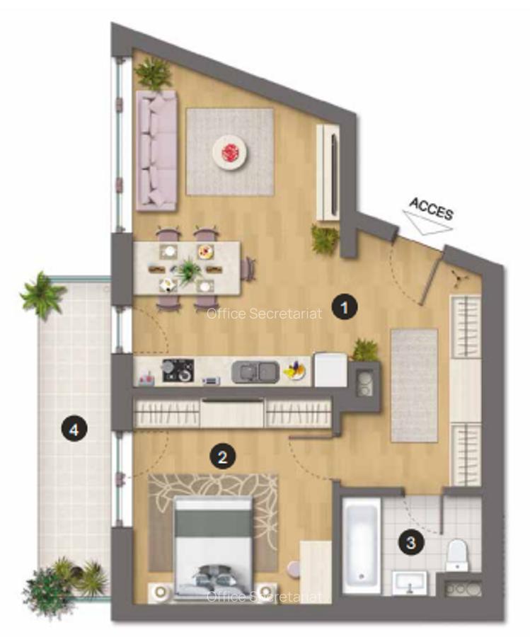 Apartament cu 2 camere decomandat, mobilat în Tomis Plus - 5