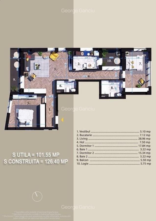 Apartament 3 camere - 2 bai - Parcul Teilor - 7